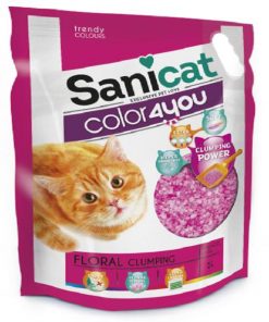 Cát thủy tinh vón cục Sanicat hương hoa cho mèo