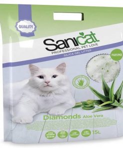 Cát thủy tinh cho mèo Sanicat Silica Diamonds Aloe Vera